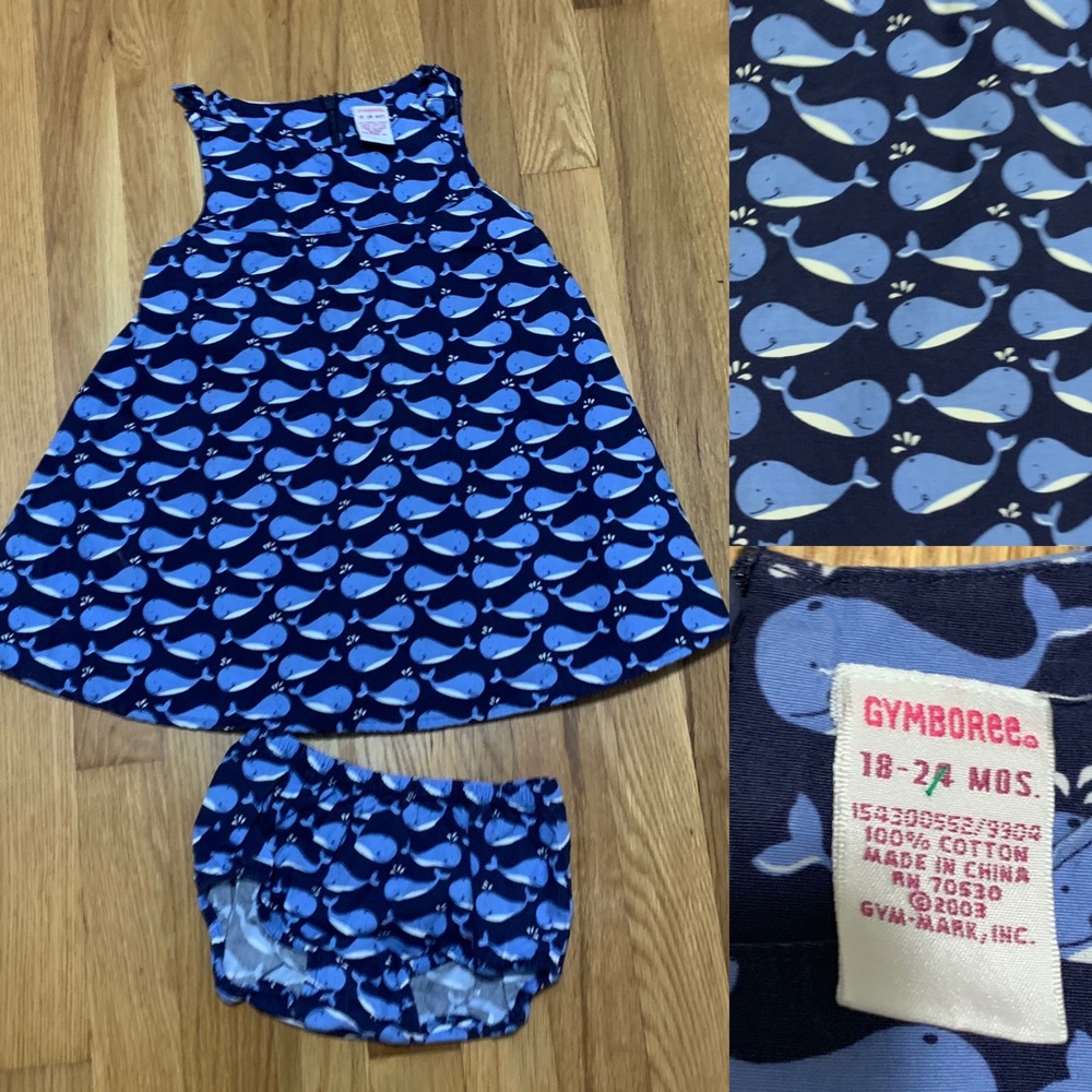 Gymboree whale dress with bloomers